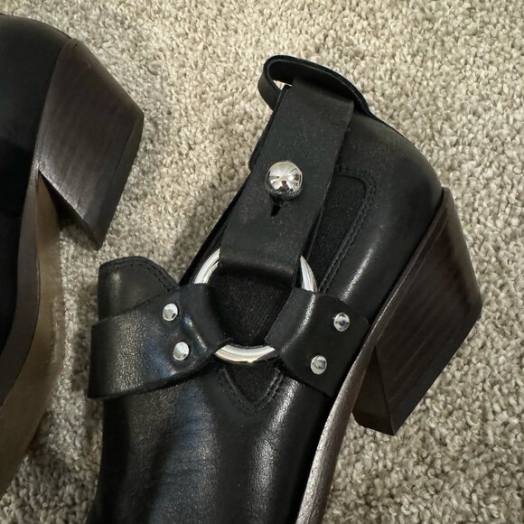 Rag & Bone Westin Black Harness Pull On Booties W/ Silver Tone Hardware - Picture 4 of 9